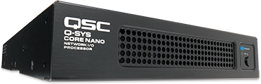 Q-SYS Core Nano正面向左倾斜角度视图